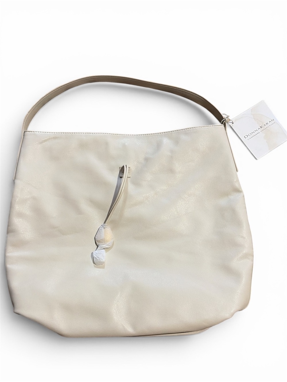 Donna Karan Soft Cream Leather Shoulder Tote
